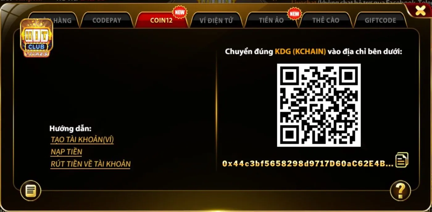 Cách nạp tiền Hitclub Coin12 ra sao?