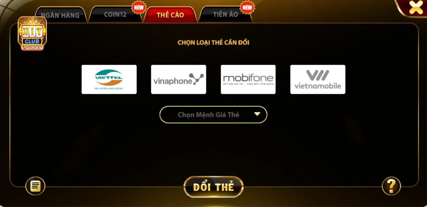 Hướng dẫn rút tiền qua thẻ cào Hitclub 